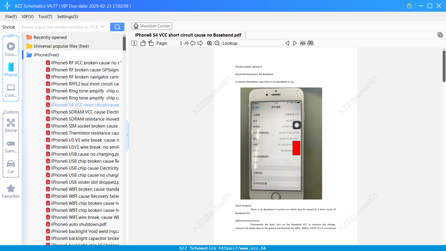 IPhone6 S4 VCC Short Circuit Cause No Baseband